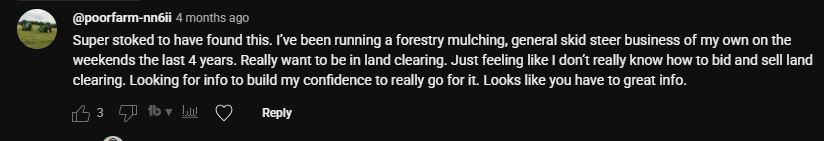 YouTube comment from an operator